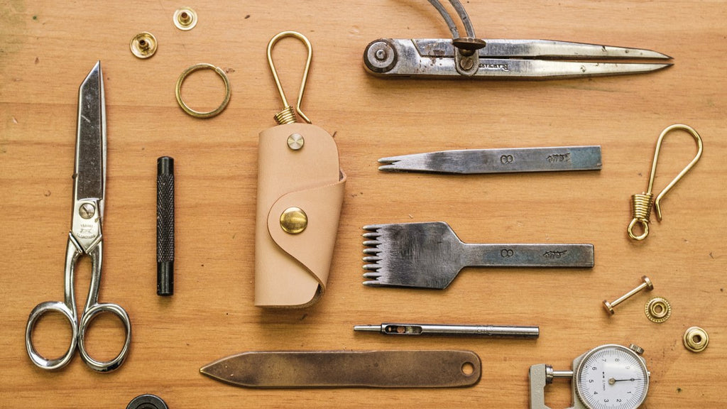 The process of making our natural leather key case