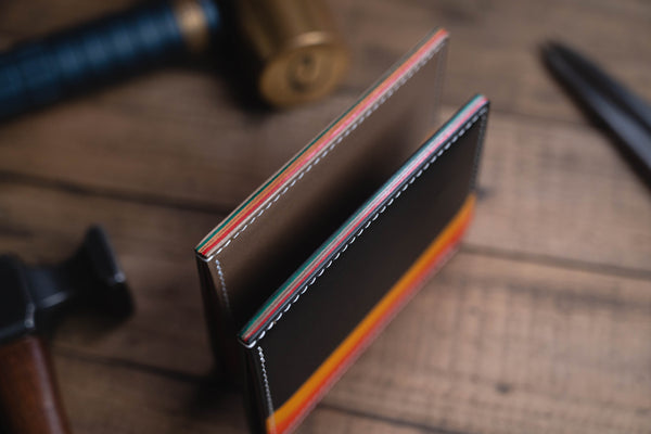 Rainbow Side-Opening Leather Card Wallet
