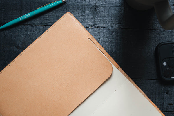 6 COLORS - A5/Hobonichi/Midori MD Natural Snap Closure Pebbled Leather Notebook Cover