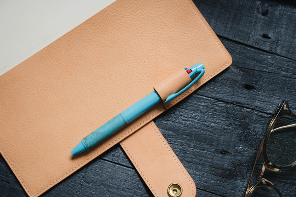 6 COLORS - A5/Hobonichi/Midori MD Natural Snap Closure Pebbled Leather Notebook Cover