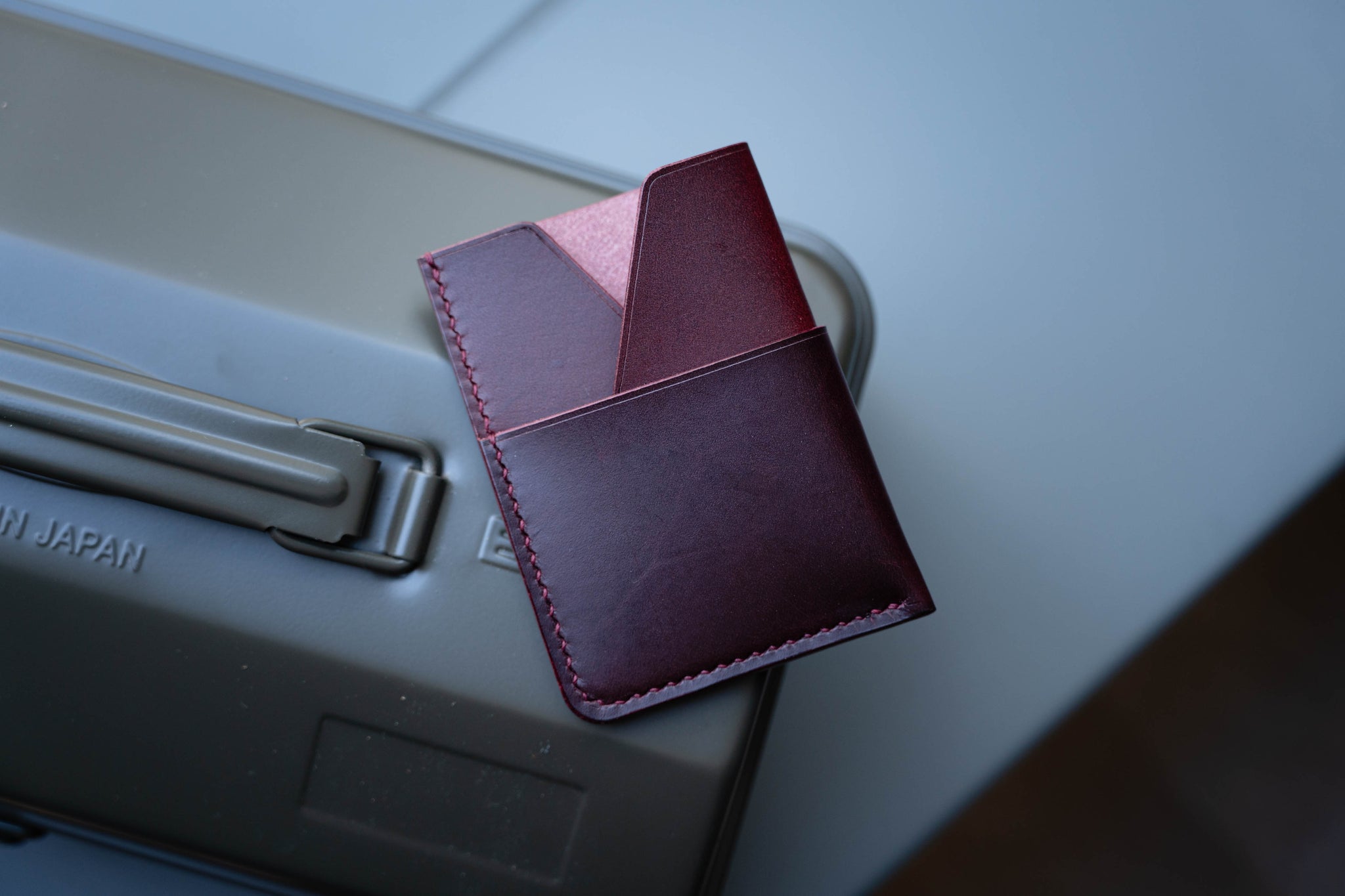 13 COLORS - Black Buttero Leather Kimono Card Wallet