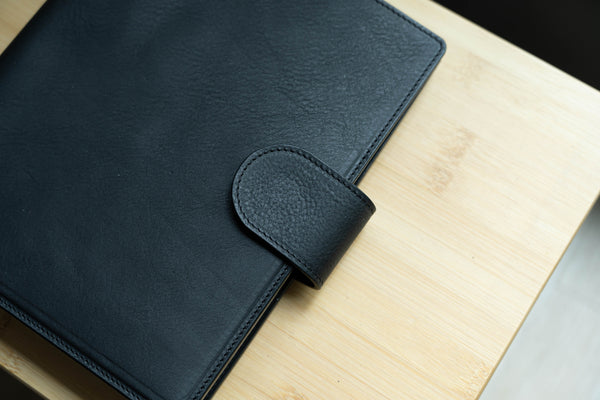 A5 Pebbled Leather Ring Organizer with Krause rings