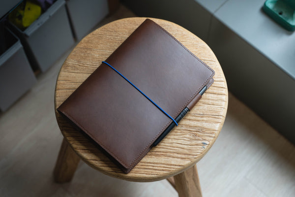 13 COLORS - A5/Hobonichi Cousin/Seven Seas Buttero Leather Cover with Elastic Closure