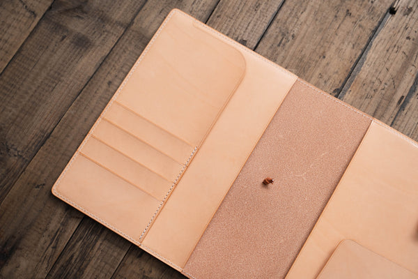 13 COLORS - A5/Hobonichi Cousin/Seven Seas Elastic Closure Buttero Leather Notebook Cover with Card pockets