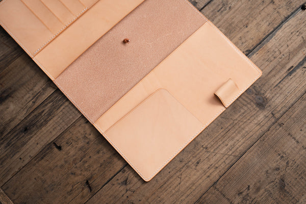 13 COLORS - A5/Hobonichi Cousin/Seven Seas Elastic Closure Buttero Leather Notebook Cover with Card pockets