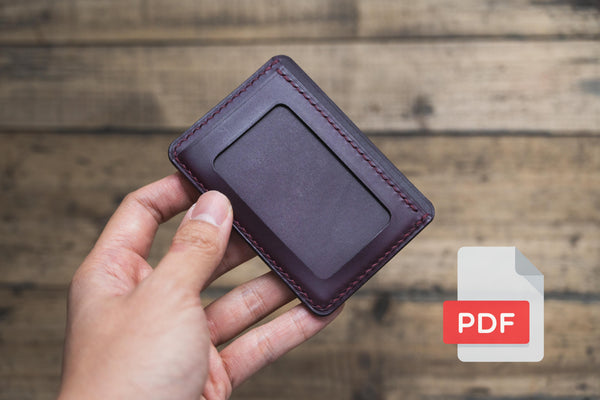 Leather ID Window + Cross Card Slots Bi-fold Wallet PDF Template Set No.9 - Digital Leatherworking Pattern - A4 & Letter Size