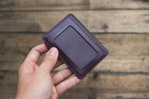 13 COLORS - Buttero Leather ID Window Pocket Card Wallet