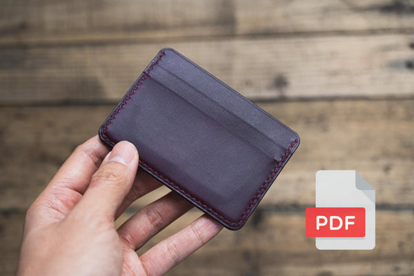 Leather ID Window + Cross Card Slots Bi-fold Wallet PDF Template Set No.9 - Digital Leatherworking Pattern - A4 & Letter Size