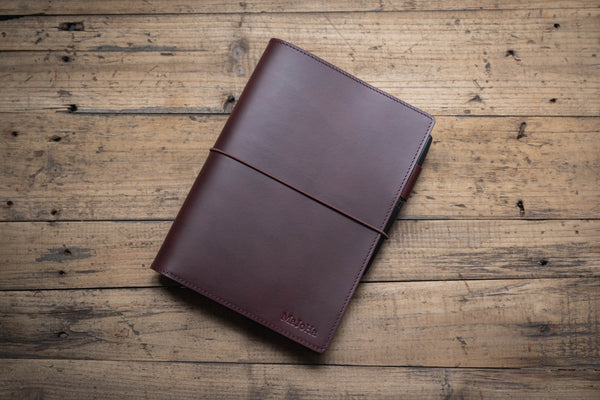 13 COLORS - A5/Hobonichi Cousin/Seven Seas Buttero Leather Cover with Elastic Closure