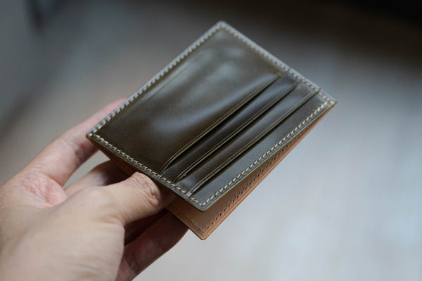 Shell Cordovan Side-Opening Leather Card Wallet