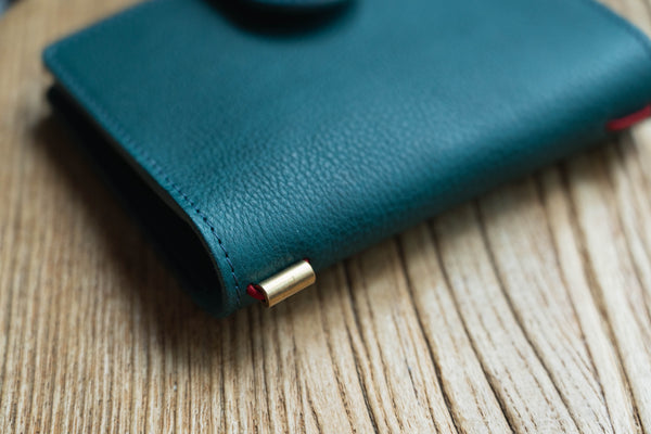 ALL SIZES - Blue Pebbled Leather Stitched Traveler's Notebook w/ Strap Closure (No inserts included)