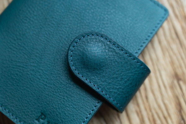 ALL SIZES - Blue Pebbled Leather Stitched Traveler's Notebook w/ Strap Closure (No inserts included)