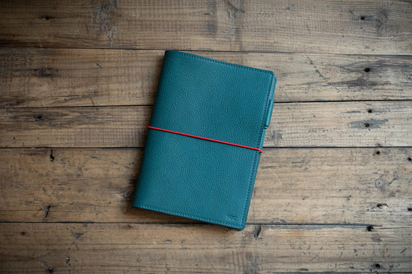 6 COLORS - B6/Stalogy Elastic Closure Pebbled Leather Notebook Cover