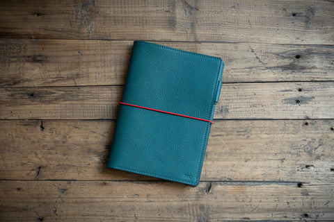 6 COLORS - B6/Stalogy Elastic Closure Pebbled Leather Notebook Cover