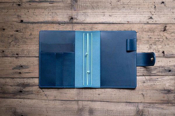 13 COLORS - Stitched Buttero Leather Traveler's Notebook w/ Card Slots (No inserts included)