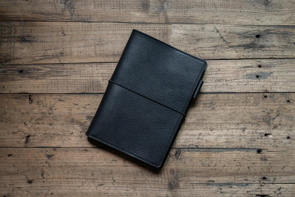 6 COLORS - B6/Stalogy Elastic Closure Pebbled Leather Notebook Cover