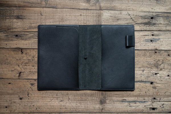 6 COLORS - B6/Stalogy Elastic Closure Pebbled Leather Notebook Cover