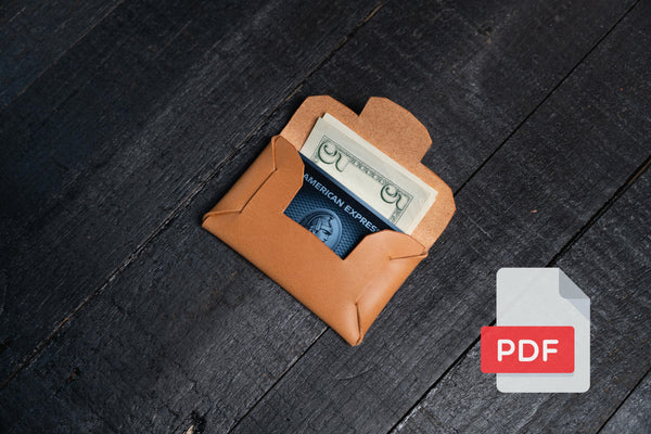 Easy Leather Stitchless Card Case Wallet Design PDF Template Set No.39 - Digital Leatherworking Pattern - A4 & Letter Size