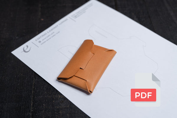 Easy Leather Stitchless Card Case Wallet Design PDF Template Set No.39 - Digital Leatherworking Pattern - A4 & Letter Size