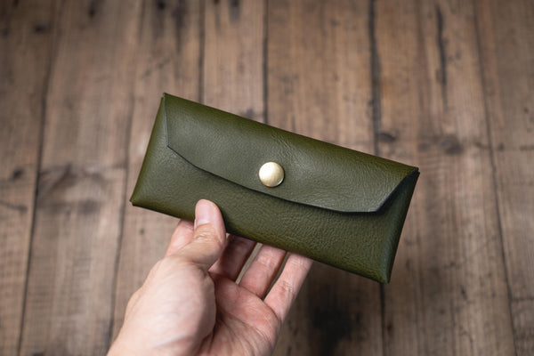 Origami Pebbled Leather Pen Case