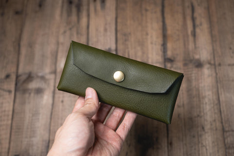 Origami Pebbled Leather Pen Case