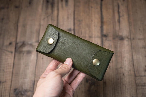 Origami Pebbled Leather Pen Case