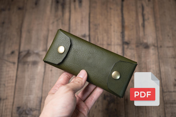 Simple Leather Stitchless Pen Case Design PDF Template Set No.40 - Digital Leatherworking Pattern - A4 & Letter Size