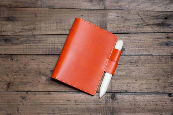 13 COLORS - A6/Hobonichi/Midori MD Buttero Leather Notebook Cover with interlocking pen loops