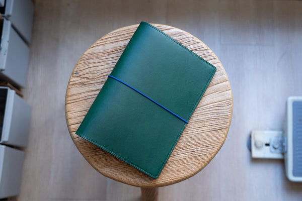 13 COLORS - A5/Hobonichi Cousin/Seven Seas Elastic Closure Buttero Leather Notebook Cover with Card pockets