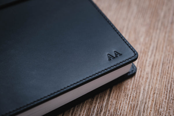 ALL SIZES - Black Buttero Leather Stitched Traveler's Notebook (No inserts included)