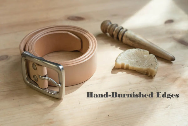 CUSTOMIZABLE - 4 COLORS Natural Vegetable-tanned Leather Dress Belt (30 mm wide)