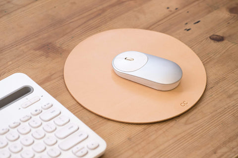 undyed leather mouse pad