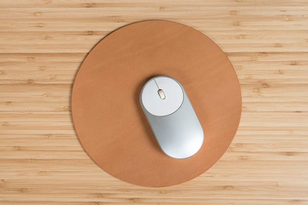 caramel leather mouse pad