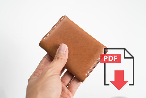 Leather Folded Cardholder Wallet PDF Template Set No.2 - Digital Leatherworking Pattern - A4 & Letter Size