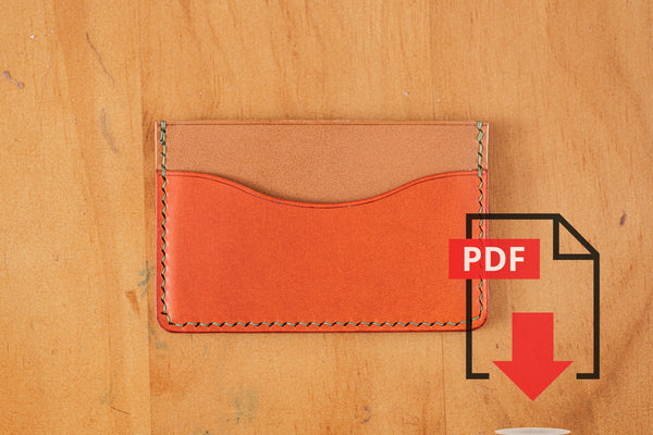Leather 3-Pocket Cardholder Wallet PDF Template Set No.1 - Digital Leatherworking Pattern - A4 & Letter Size