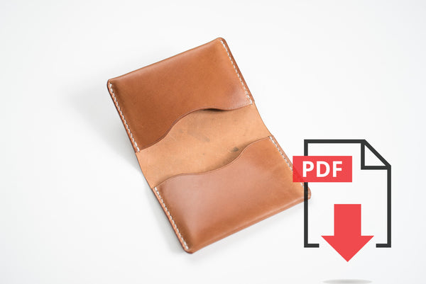 Leather Folded Cardholder Wallet PDF Template Set No.2 - Digital Leatherworking Pattern - A4 & Letter Size