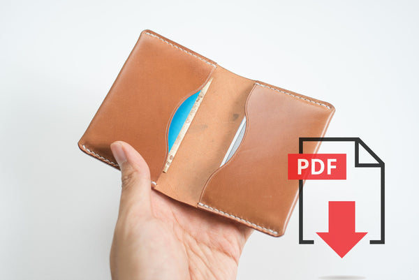 Leather Folded Cardholder Wallet PDF Template Set No.2 - Digital Leatherworking Pattern - A4 & Letter Size