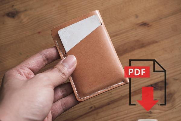 Leather Minimalist Wallet Cardholder PDF Template Set No.3 - Digital Leatherworking Pattern - A4 & Letter Size