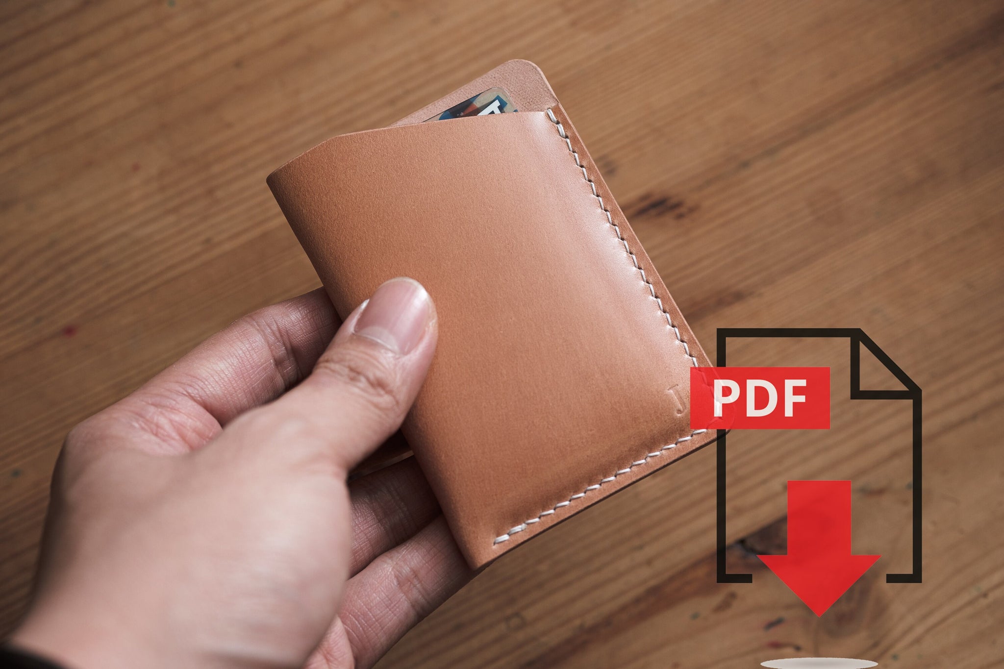 Leather Minimalist Wallet Cardholder PDF Template Set No.3 - Digital Leatherworking Pattern - A4 & Letter Size