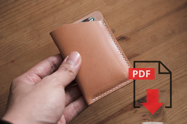 Leather Minimalist Wallet Cardholder PDF Template Set No.3 - Digital Leatherworking Pattern - A4 & Letter Size