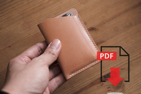 Leather Minimalist Wallet Cardholder PDF Template Set No.3 - Digital Leatherworking Pattern - A4 & Letter Size
