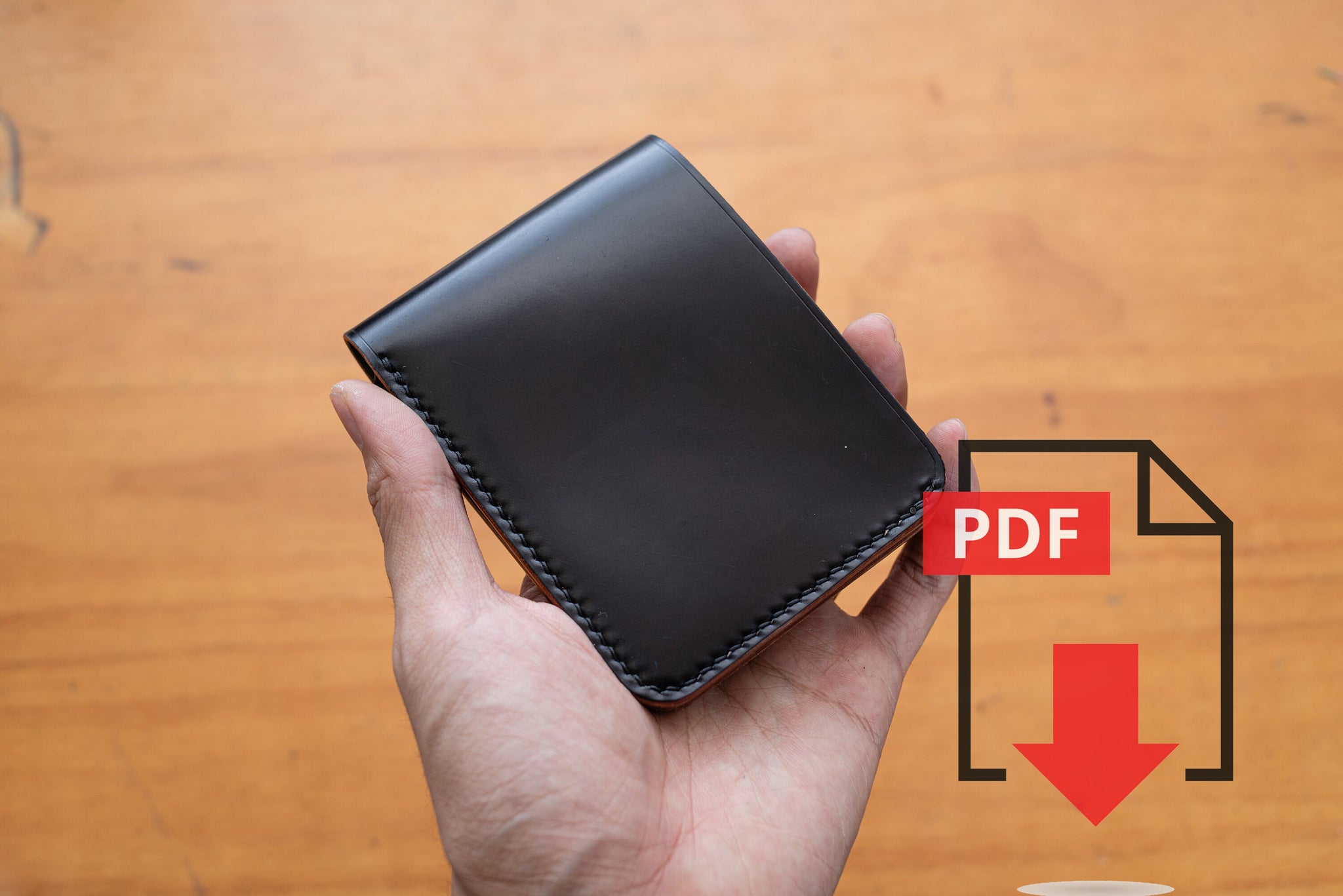 Leather Minimalist Bi-fold Wallet PDF Template Set No.4 - Digital Leatherworking Pattern - A4 & Letter Size