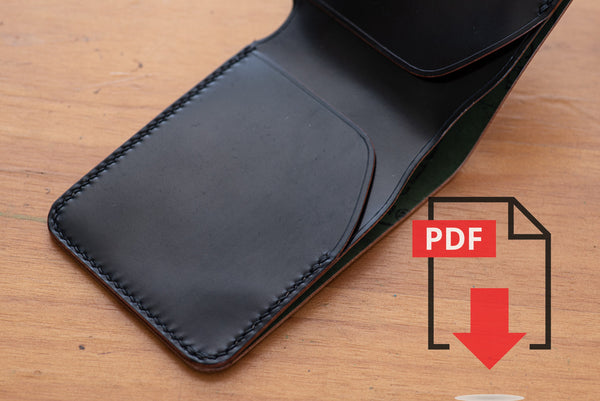 Leather Minimalist Bi-fold Wallet PDF Template Set No.4 - Digital Leatherworking Pattern - A4 & Letter Size