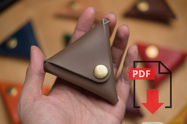 Leather Triangle Coin Case PDF Template Set No.5 - Digital Leatherworking Pattern - A4 & Letter Size