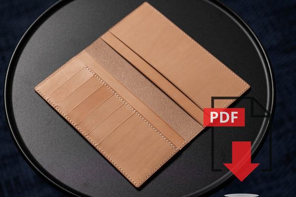 Leather Long Wallet PDF Template Set No.8 - Digital Leatherworking Pattern - A4 & Letter Size