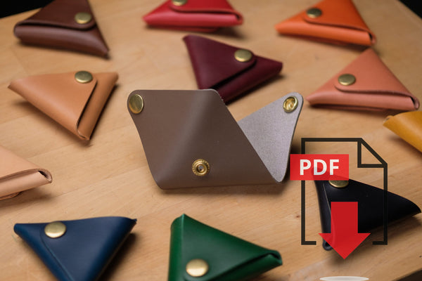 Leather Triangle Coin Case PDF Template Set No.5 - Digital Leatherworking Pattern - A4 & Letter Size