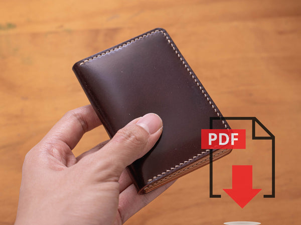 Leather Vertical Cardholder Wallet PDF Template Set No.7 - Digital Leatherworking Pattern - A4 & Letter Size