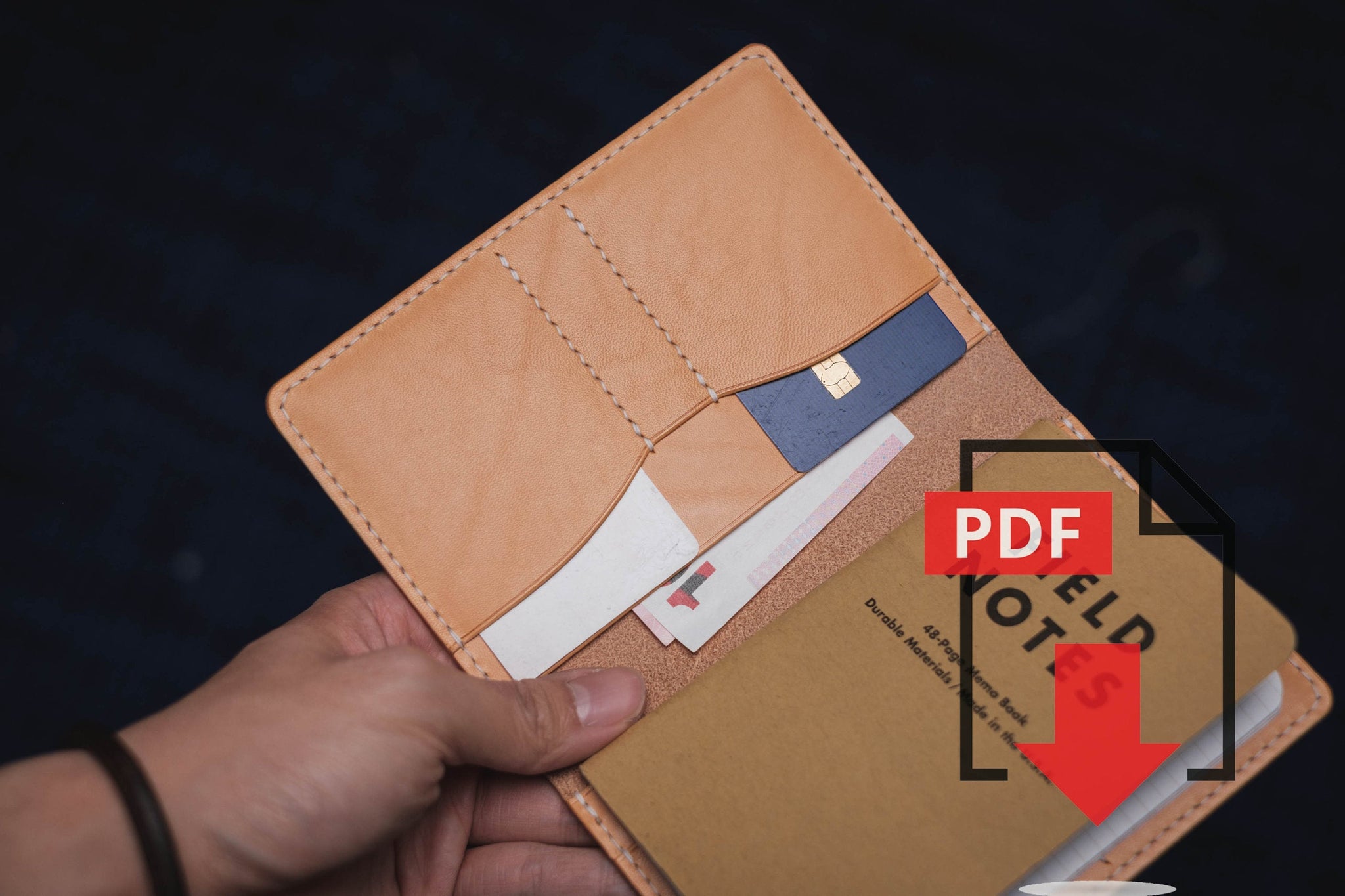 Leather Field Notes Wallet PDF Template Set No.12 - Digital Leatherworking Pattern - A4 & Letter Sized Printout