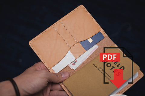 Leather Field Notes Wallet PDF Template Set No.12 - Digital Leatherworking Pattern - A4 & Letter Sized Printout