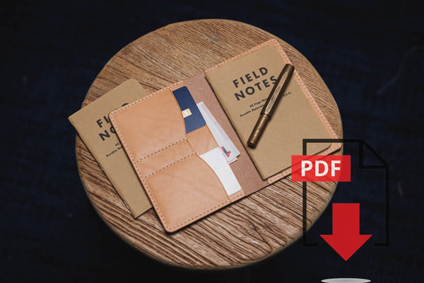 Leather Field Notes Wallet PDF Template Set No.12 - Digital Leatherworking Pattern - A4 & Letter Sized Printout